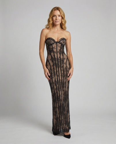 Women's Romantic Lace Look Corset Lace Dress