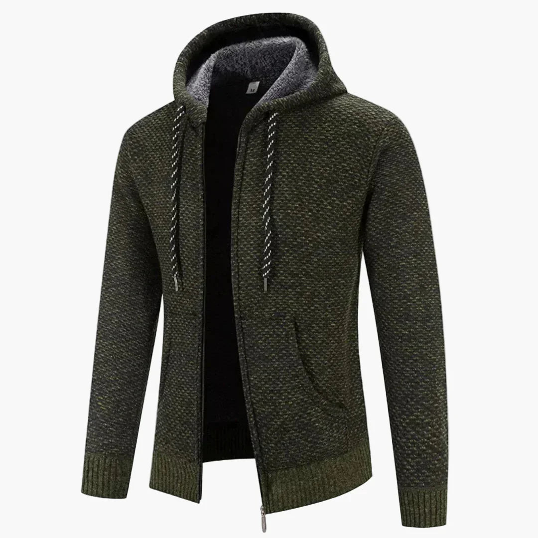 Lune London | Knitted Hoodie for Autumn and Winter - Comfortable Casual Hoodie with Zipper