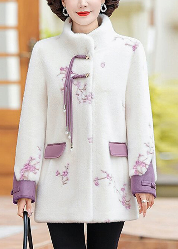 Lune London | Mink velvet coats with high collar and button
