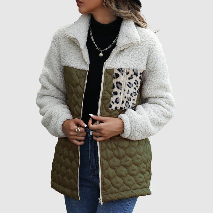 Lune London | Fleece Relaxed Fit Jacket - Quilted Patchwork Faux Fur Trim Jacket