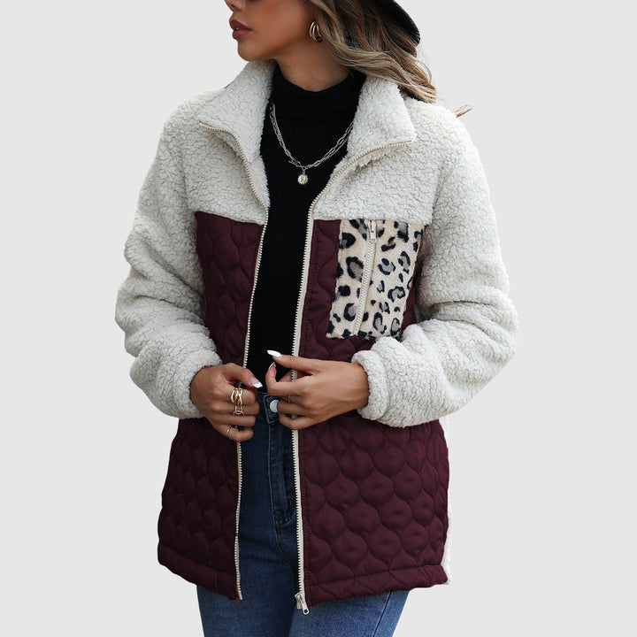 Lune London | Fleece Relaxed Fit Jacket - Quilted Patchwork Faux Fur Trim Jacket