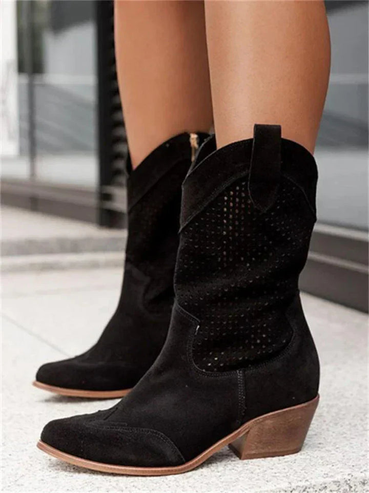 Chic und Stil | Breathable stylish cowboy boots with zipper