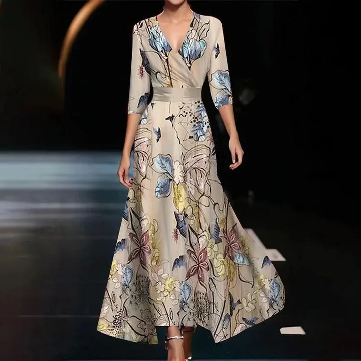 Lune London | Wrap Maxi Dress with Bold Floral Pattern for Women