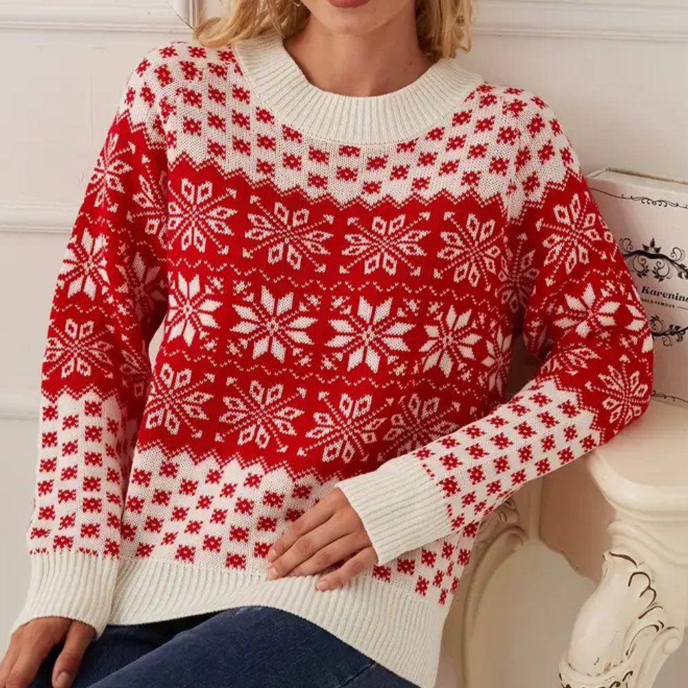 Lune London | Women's Christmas Knit Sweater - Snowflake Design