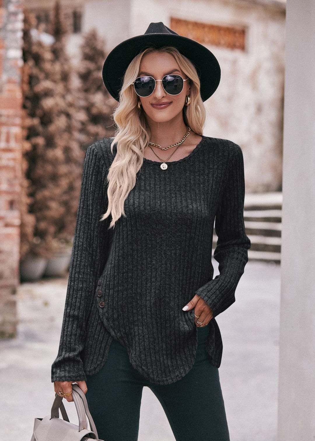 Lune London | Crew Neck Long Sleeve Shirt for Women - Loose Fit