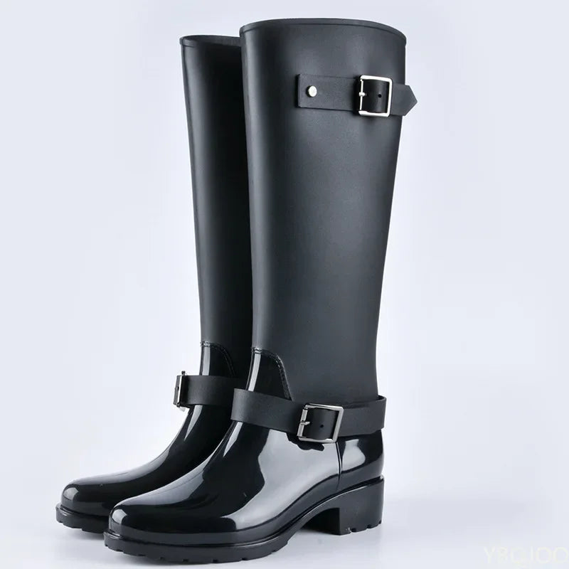 Lune London | Rubber Boots for Women - Waterproof with Buckles - High Shaft