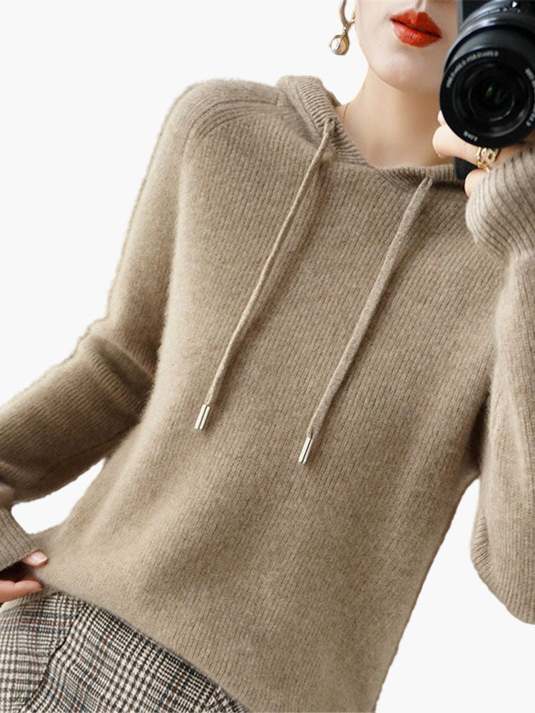 Lune London | Knit sweater with hood - Comfortable and stylish everyday hoodie