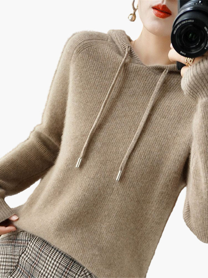 Lune London | Knit sweater with hood - Comfortable and stylish everyday hoodie