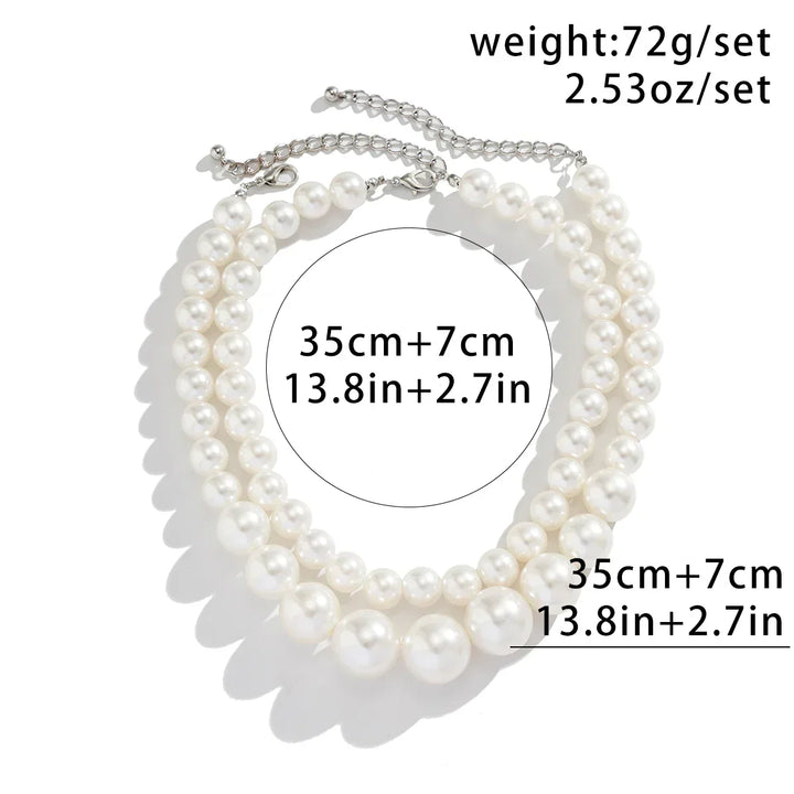 Chic und Stil | Embellished Double Layer Necklaces Set for Women