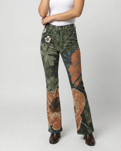 Women's Denim Flared Jeans with Trendy Cut & High Fit Lune London