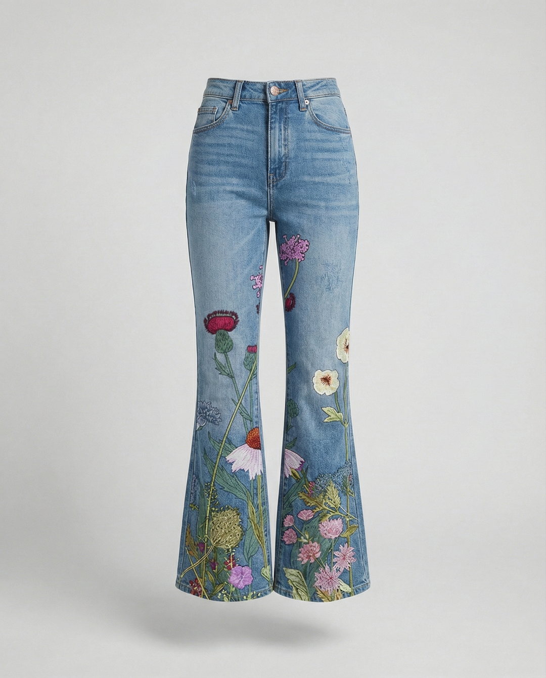 Women's Denim Flared Jeans with Trendy Cut & High Fit Lune London