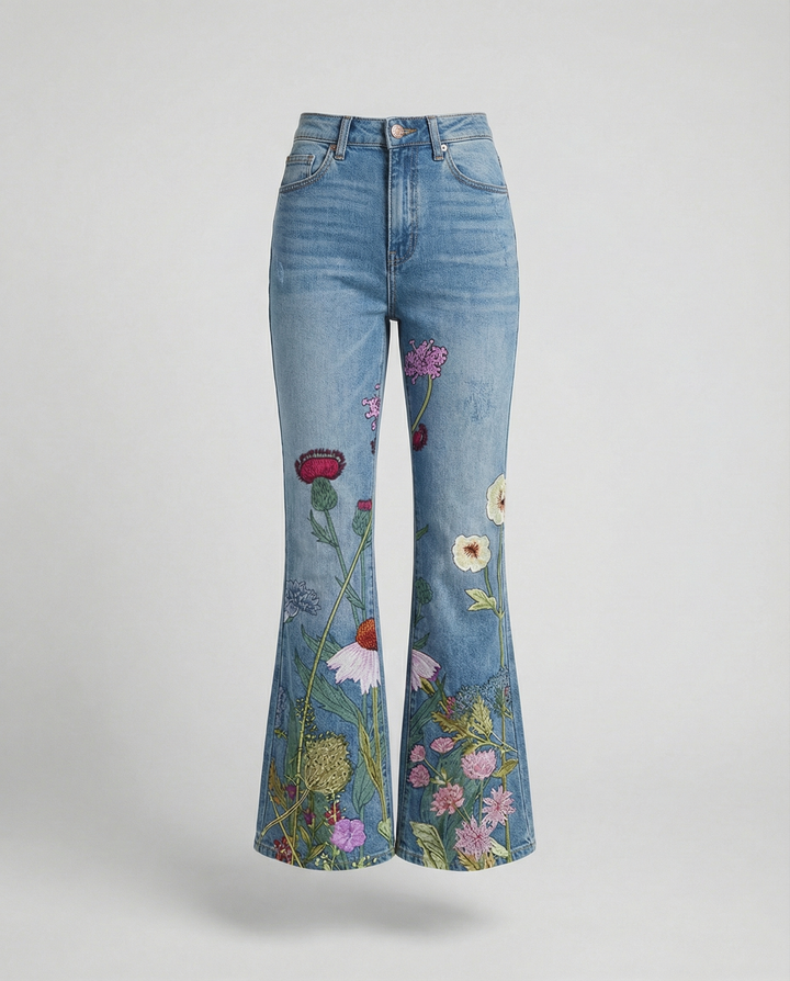 Women's Denim Flared Jeans with Trendy Cut & High Fit Lune London