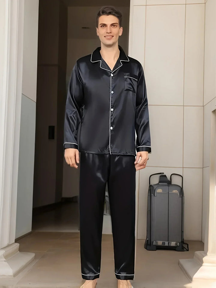 Lune London | Men's Pajama Set In Silk Satin