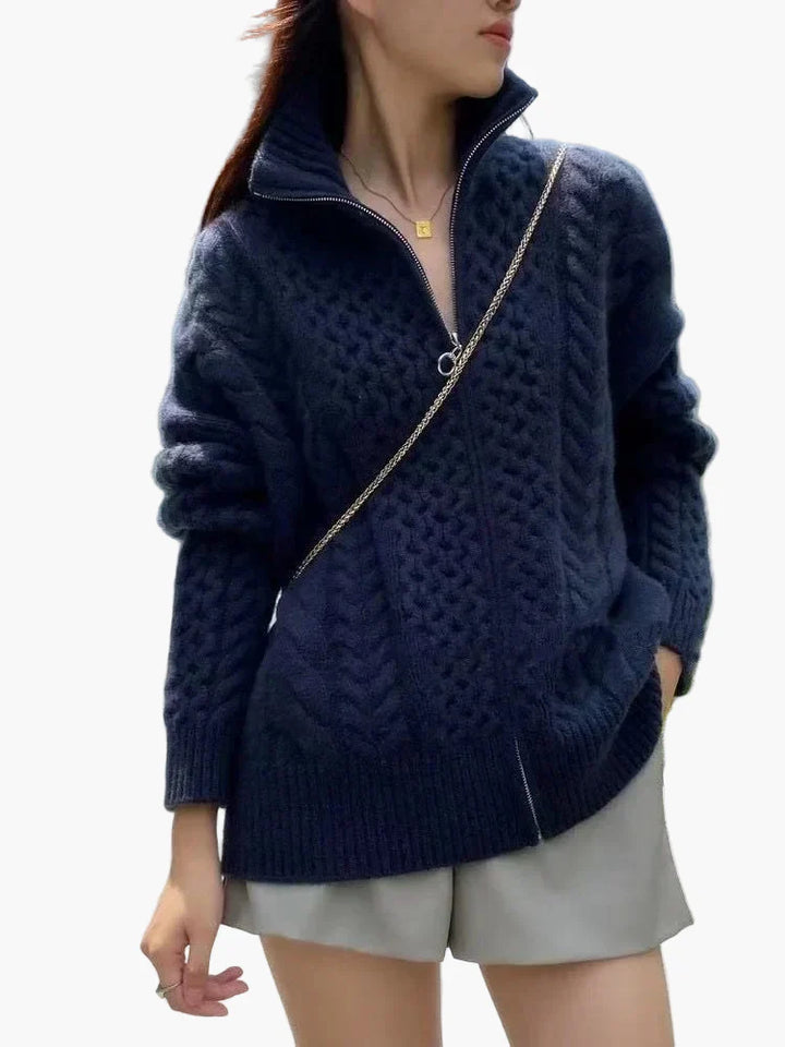 Lune London | Knit vest with twisted pattern, casual cardigan, fashionable for everyday and leisure