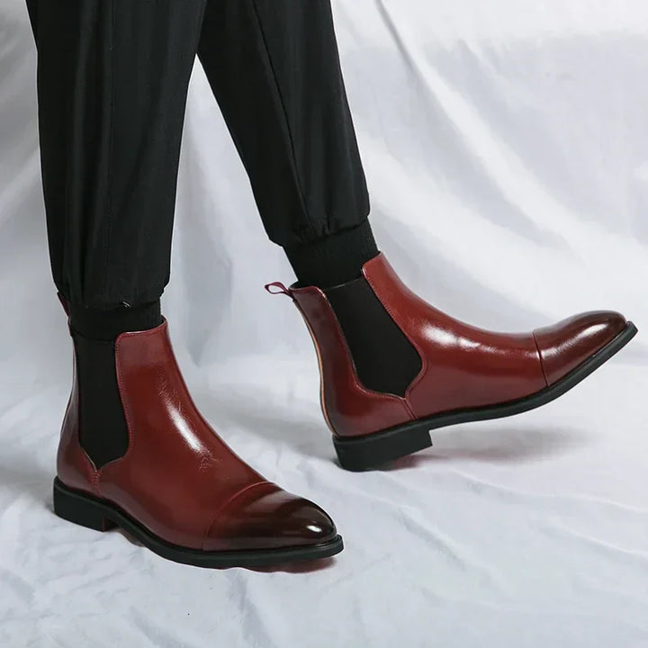 Chic Und Stil | Handmade Chelsea Boots for Men with Red Soles
