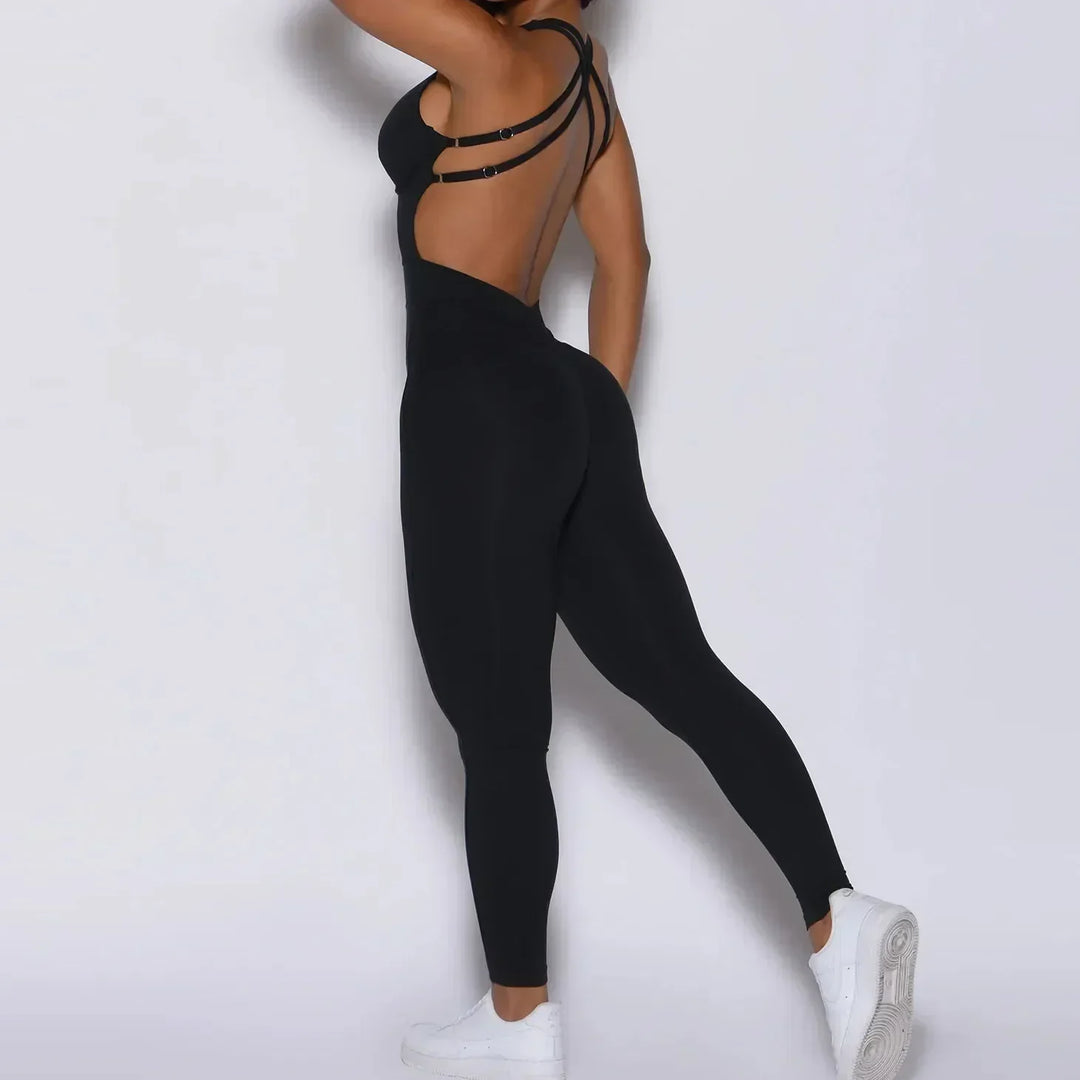 Lune London | Sporty Jumpsuit Women Sportswear Push-Up Gym Set Women Fitness Overall Lycra Sports Outfit for Women Sportswear Yoga Clothing Pink
