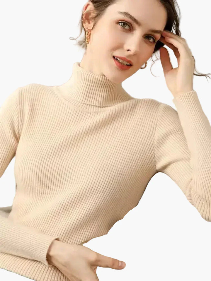 Lune London | Basic ribbed turtleneck sweater with long sleeves - Versatile autumn and winter look