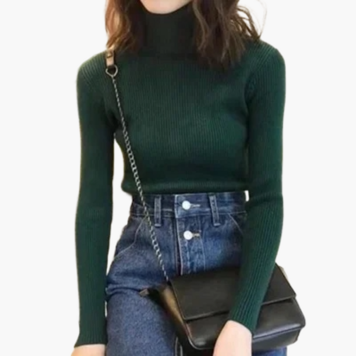 Lune London | Basic ribbed turtleneck sweater with long sleeves - Versatile autumn and winter look