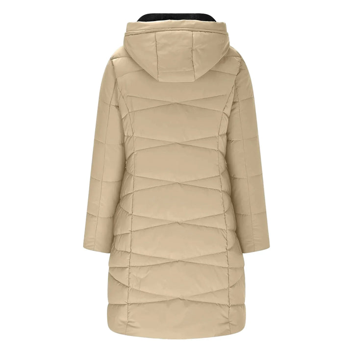 Lune London | Long winter coat - Windbreaker hoodie with zipper, elegant and refined