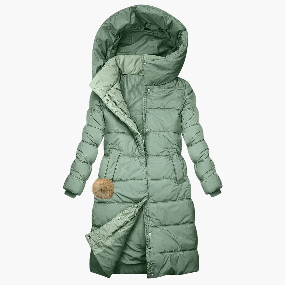 Lune London | Quilted winter coat with hood - Long down jacket and windproof for everyday and leisure