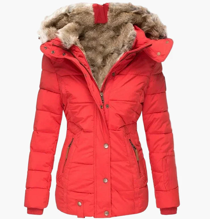 Lune London | Quilted winter jacket with hood and synthetic fur - Highlight your silhouette, ideal for cold days