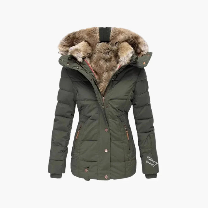 Lune London | Quilted winter jacket with hood and synthetic fur - Highlight your silhouette, ideal for cold days