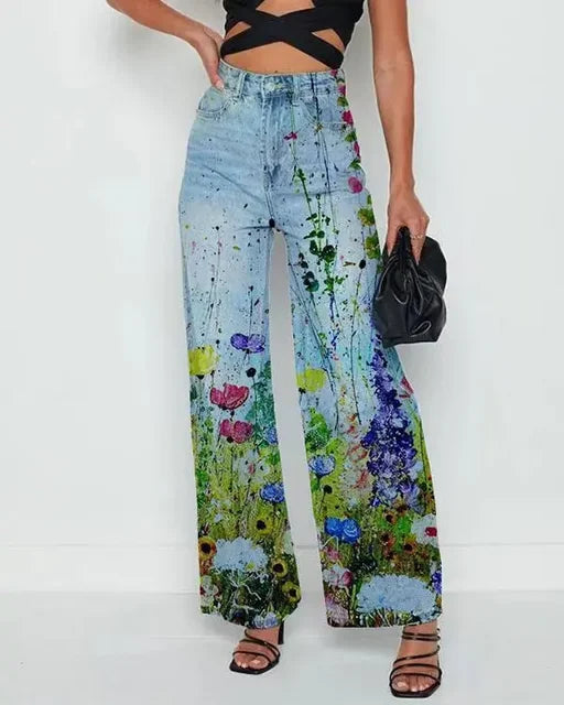 Women's Denim Flared Jeans with Trendy Cut & High Fit Lune London