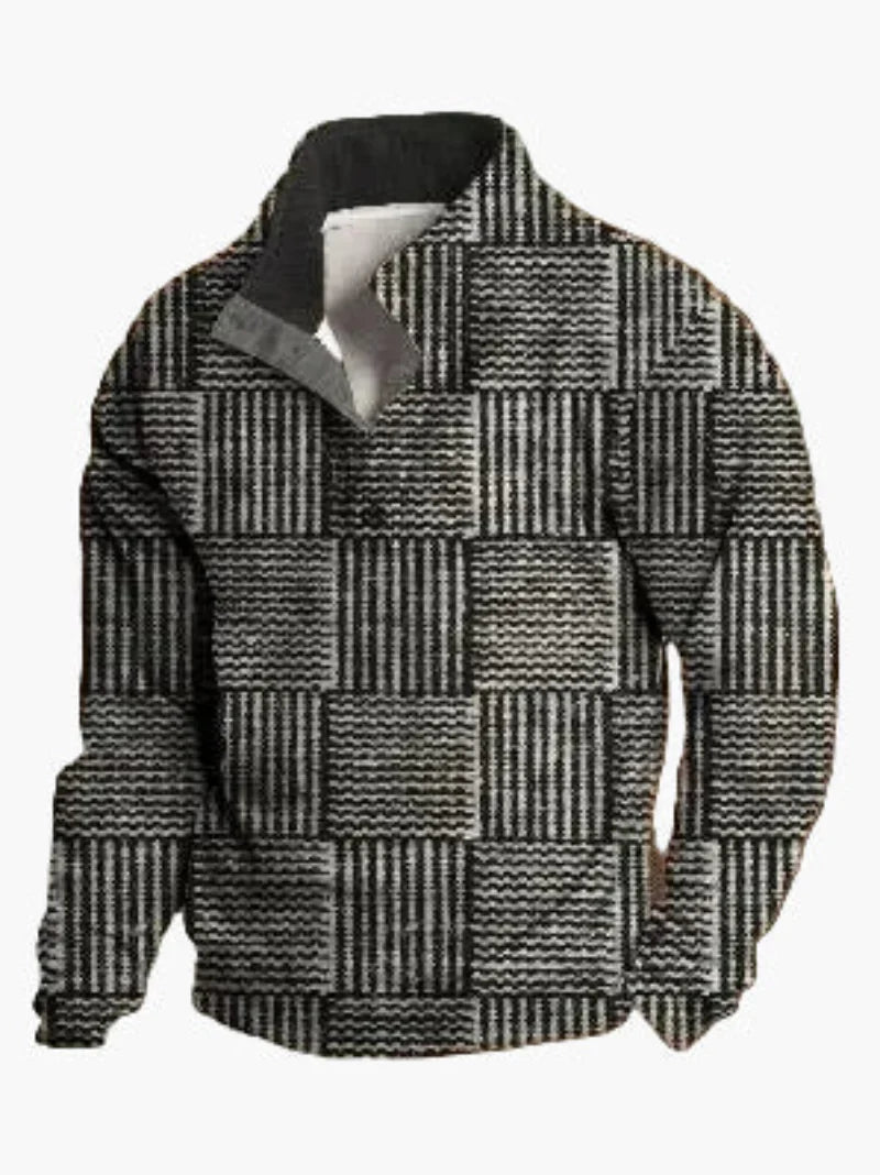 Lune London | Retro cowboy sweatshirt with digital print and high collar - Casual western pullover for outdoor and leisure