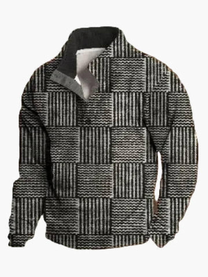 Lune London | Retro cowboy sweatshirt with digital print and high collar - Casual western pullover for outdoor and leisure