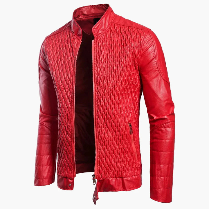 Lune London | Biker-style transitional jacket with high collar and diamond design - Perfect for everyday and leisure