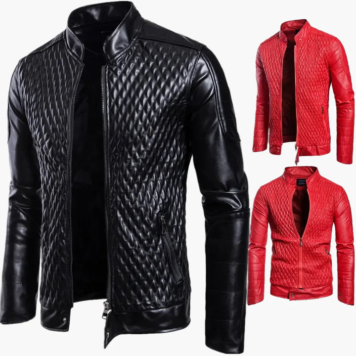 Lune London | Biker-style transitional jacket with high collar and diamond design - Perfect for everyday and leisure