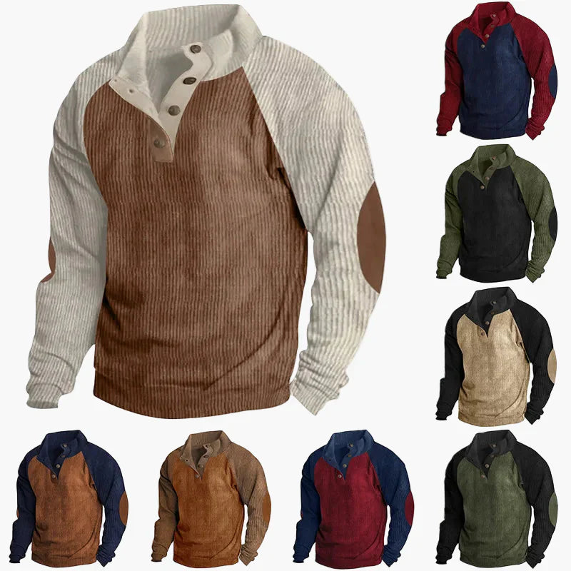 Lune London | Vintage raglan style leisure sweater with button placket - Ideal for everyday and outdoor activities