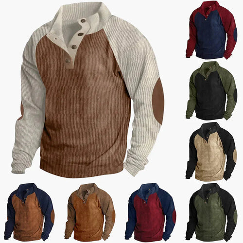 Lune London | Vintage raglan style leisure sweater with button placket - Ideal for everyday and outdoor activities