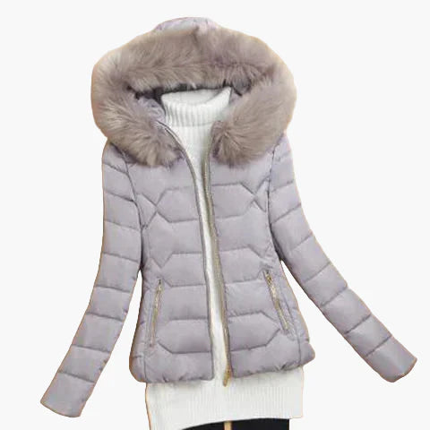 Lune London | Quilted winter jacket with hood and large collar - Elegant urban style for cold days