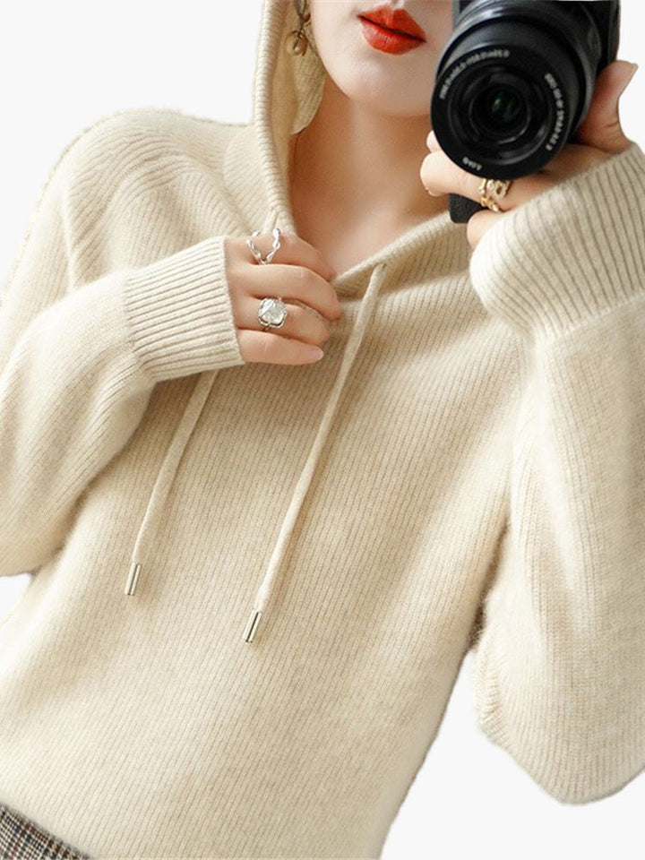 Lune London | Knit sweater with hood - Comfortable and stylish everyday hoodie