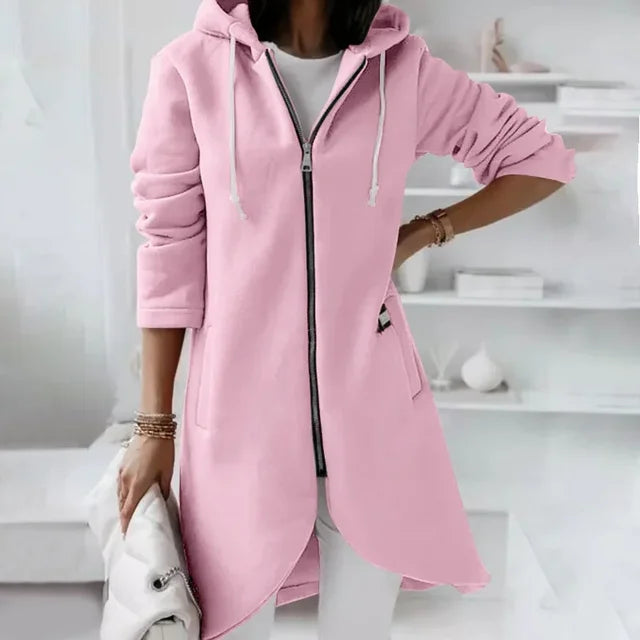 Lune London | Hooded cardigan with curved hem