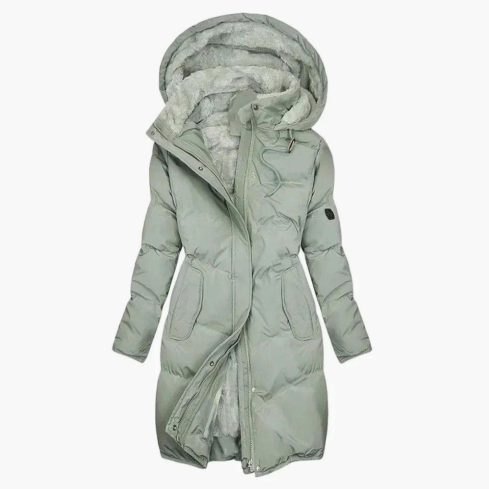 Lune London | Winter Coat Long Hooded Jacket Warm Padded Elegant Leisure