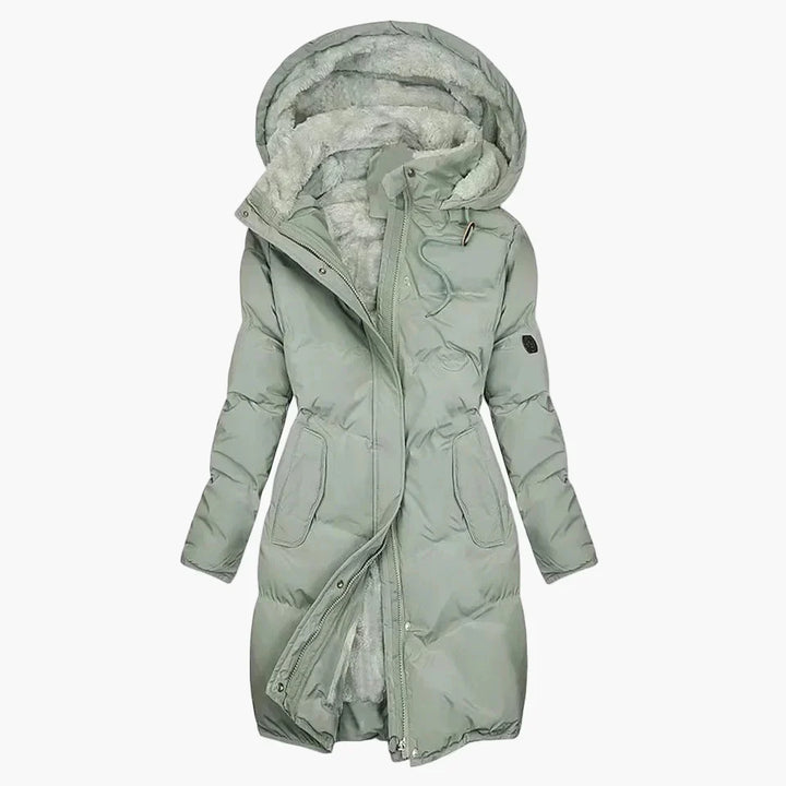Lune London | Winter Coat Long Hooded Jacket Warm Padded Elegant Leisure