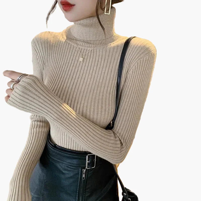 Lune London | Basic ribbed turtleneck sweater with long sleeves - Versatile autumn and winter look