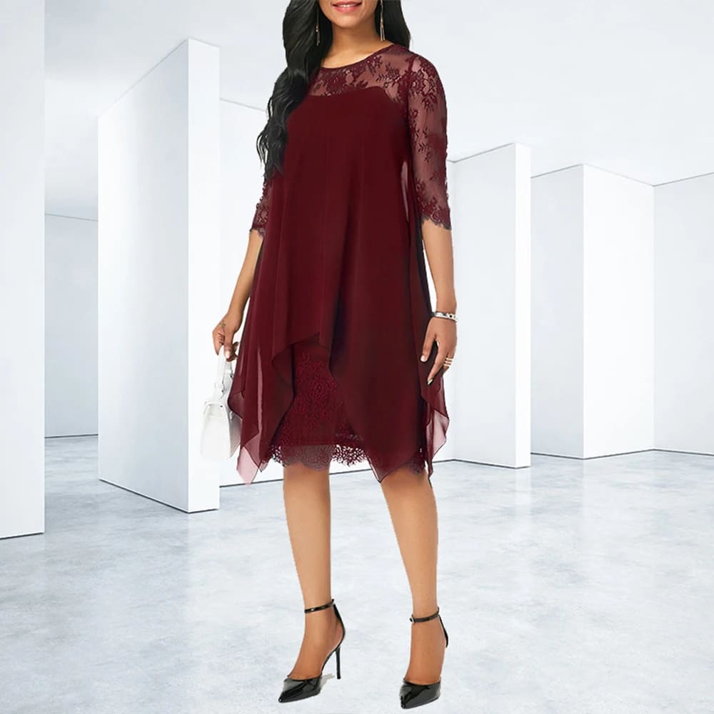 Chic Und Stil | Plus Size Elegant Midi Dress