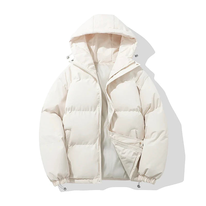 Lune London | Women's Jacket High Collar Hooded Zipper Design Cotton-Lined Jacket