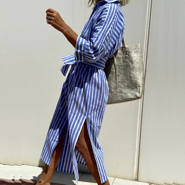 Lune London | Elegant Striped Shirt Dress