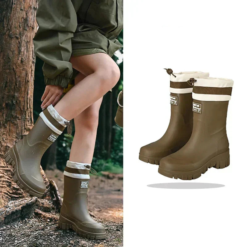 Lune London | Women's Waterproof Retro-Style Rubber Boots with Non-Slip Sole