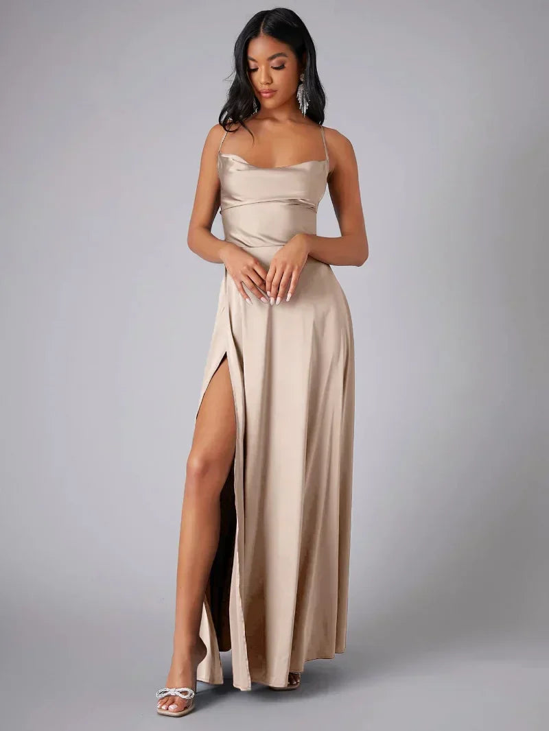 Lune London | Silk Maxi Dress with Braided Back Dress Yourself for Formal Occasions Lucette