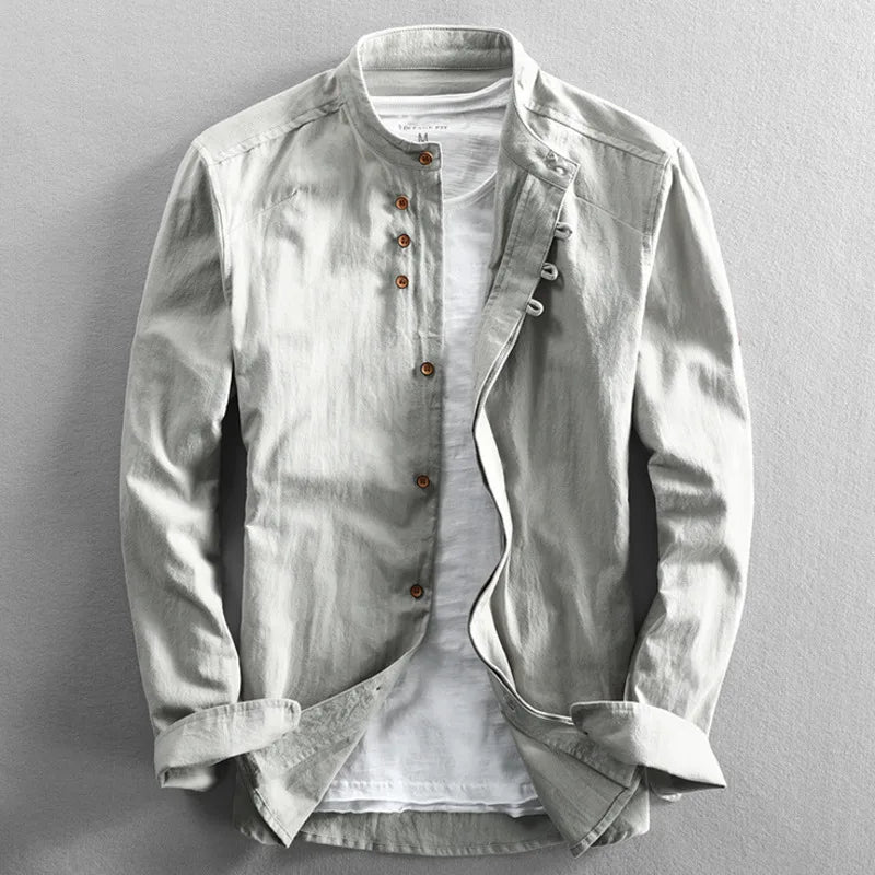 Lune London | Men's Long Sleeve Shirt Made of Linen and Cotton in Japanese Style
