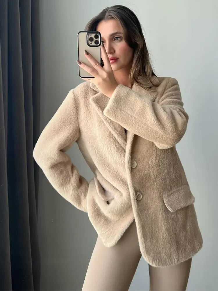 Lune London | Women's Plush Coat - Warm, Fashionable and Luxurious