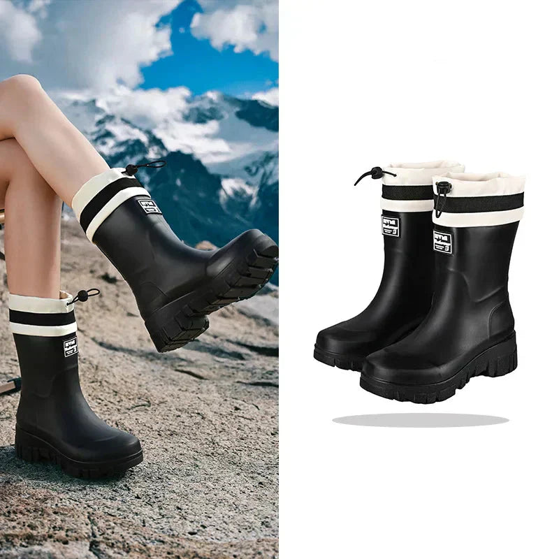 Lune London | Women's Waterproof Retro-Style Rubber Boots with Non-Slip Sole