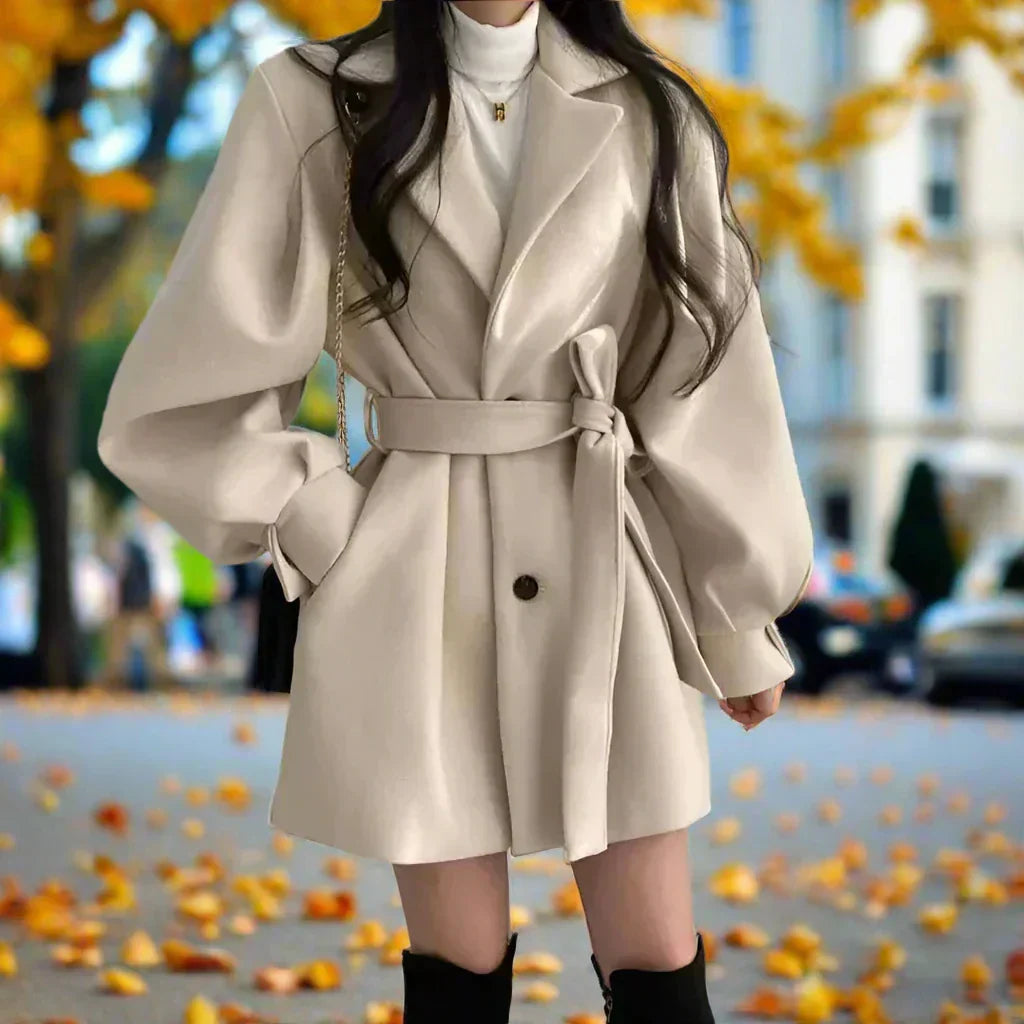 Lune London | Long trench coat for women with belt - Timeless elegance