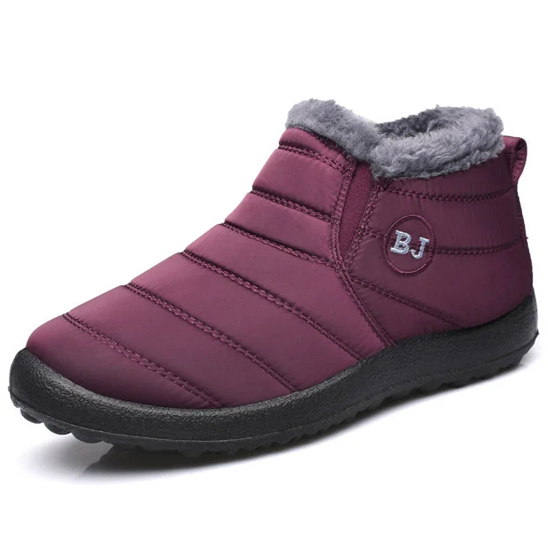 Lune London | Ankle boots - Padded Waterproof - Slip-on - Plush Covered - Flat Sole