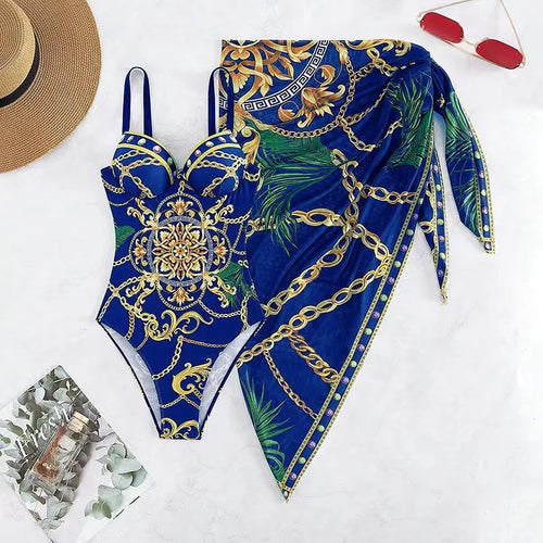 Lune London | Luxury New Two Pieces Women Bikini Set Push Up Floral Print Bikini Strappy Bandage Swimwear Brazilian Bikini Swimsuit